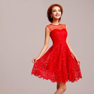 Short Lace Bridesmaid Dress