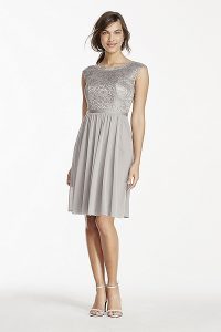 Short Silver Bridesmaid Dresses