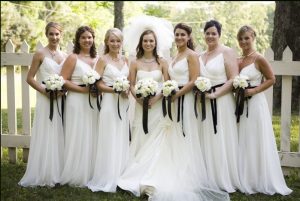 White Bridesmaid Dresses Long