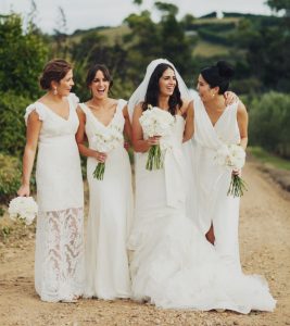 White Lace Bridesmaid Dresses