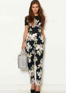 Black Floral Jumpsuit