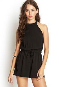 Black Halter Romper