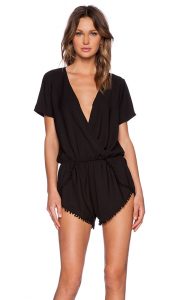 Black Short Sleeve Romper