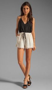 Black and White Lace Romper