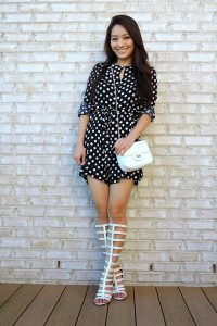 Black and White Polka Dot Romper