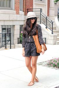 Black and White Romper Outfit