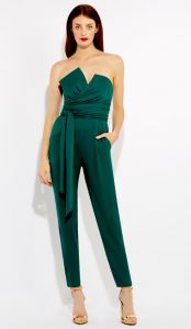 Green Strapless Jumpsuit