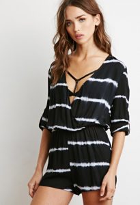 Tie Dye Black and White Romper