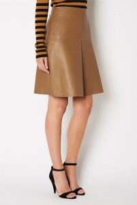 A Line Leather Skirt