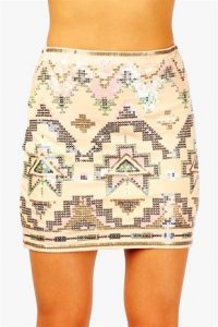 Aztec Sequin Skirt