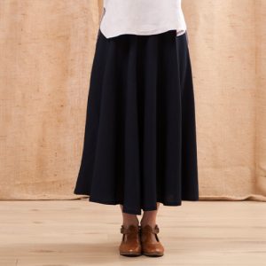 Black Linen Skirt