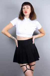 Black Pleated Tennis Skirt