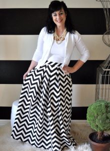 Black and White Chevron Skirt