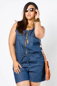 Chambray Romper Plus Size