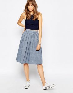 Chambray Skirt Midi