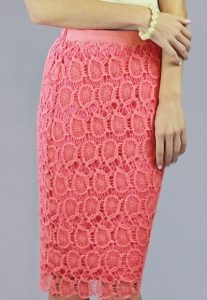 Coral Lace Skirt