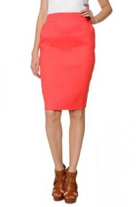 Coral Pencil Skirt