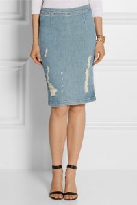 Denim Stretch Pencil Skirt