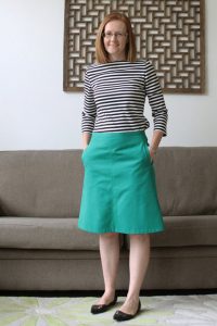Green A Line Skirt