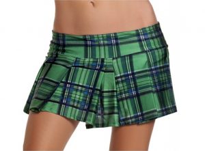 Green Plaid Schoolgirl Skirt