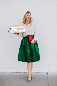 Green Satin Skirt