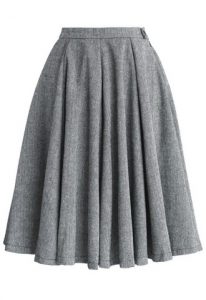 Grey A Line Skirt