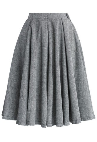 Grey A Line Skirt - Dress Ala