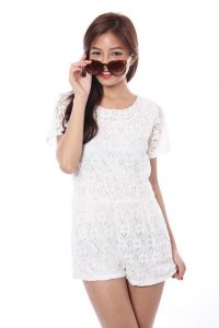 Lace White Romper