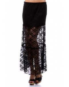 Long Black Lace Skirt