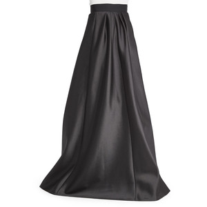Long Black Satin Skirt