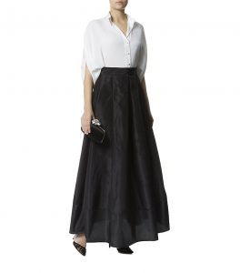 Long Black Silk Skirt