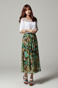 Long Flower Skirt