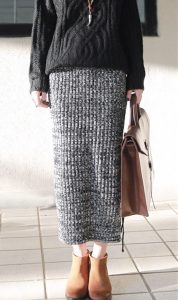 Long Knit Pencil Skirt