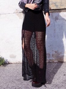 Long Lace Skirt Black