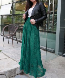 Long Lace Skirt Outfit