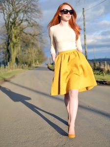 Mustard Skirt | DressedUpGirl.com