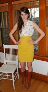 Mustard Yellow Pencil Skirt