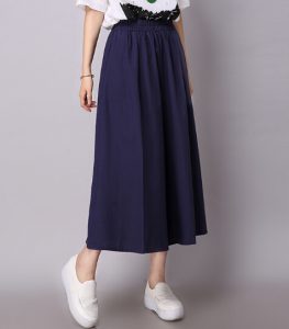 Navy Linen Skirt