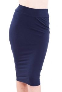 Navy Stretch Pencil Skirt