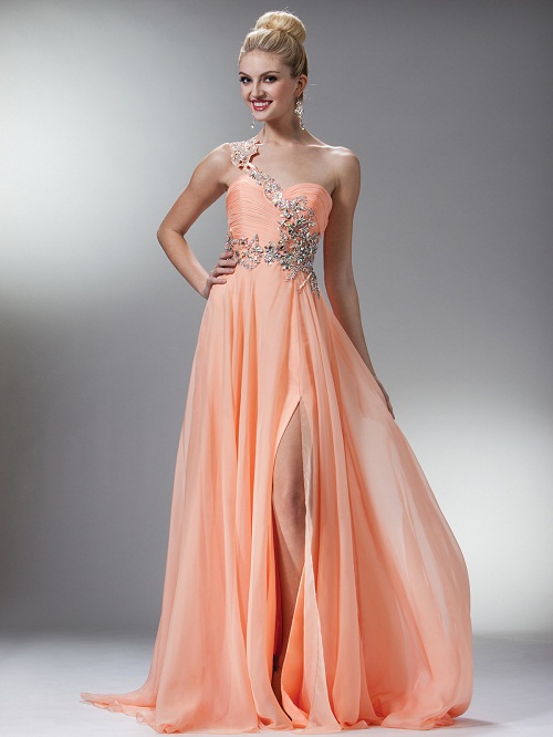 gown for 18th birthday peach