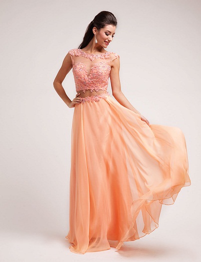 gown for 18th birthday peach