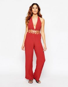 Petite Red Jumpsuit