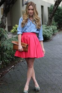 Pink A Line Skirt