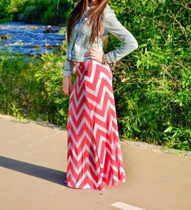 Pink Chevron Skirt