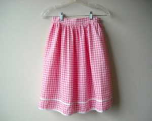 Pink Gingham Skirt