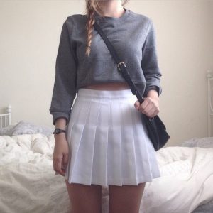 Pleated White Tennis Skirt