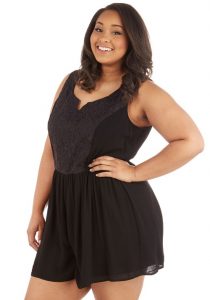 Plus Size Black Romper