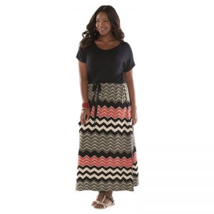 Plus Size Chevron Skirt