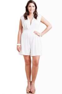 Plus Size White Romper