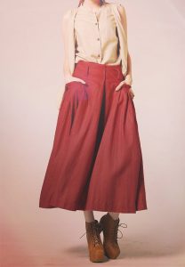 Red Linen Skirt